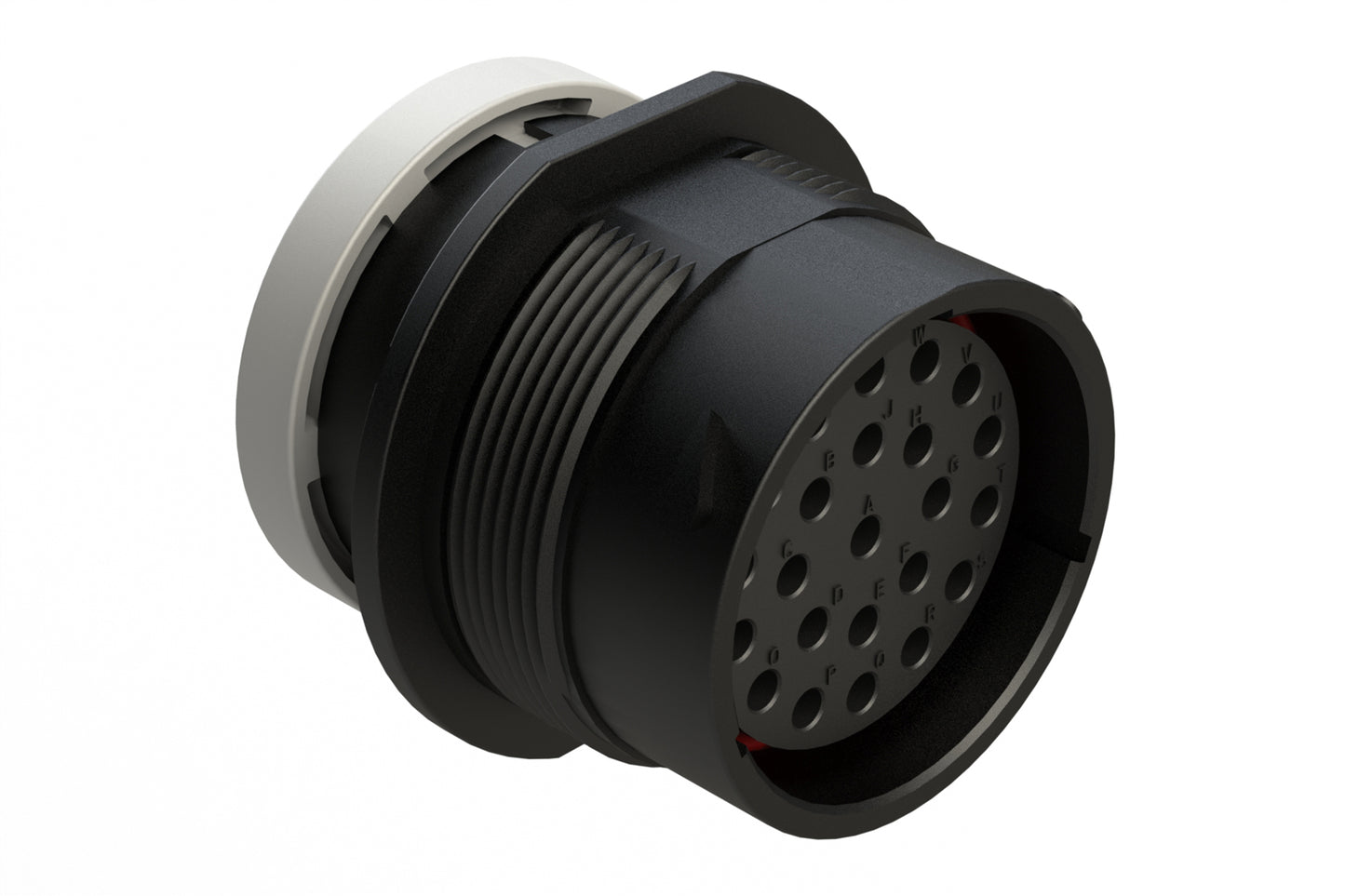 AHDP04-24-23ST-BRA 23 Position Receptacle, Socket, Shell Size 24, Plastic, Thin Diameter Seal (Grey Adapter), Backshell Ring Adapter (BRA). HDP24-24-23ST-L017