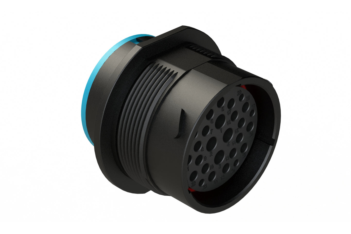 AHDP04-24-29SR-SRA 29 Position Receptacle, Socket, Shell Size 24, Reduced Diameter Seal (Blue Adapter), Smooth Ring Adapter, Dustcap Included. HDP24-24-29SE