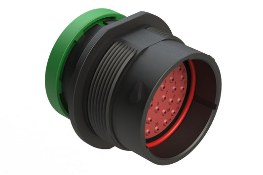 AHDP04-24-33PN-BRA 33 Position Receptacle, Shell Size 24, Pin, Plastic, Normal Diameter Rear Seal, Backshell Ring Adapter BRA (Green). HDP24-24-33PN-L017