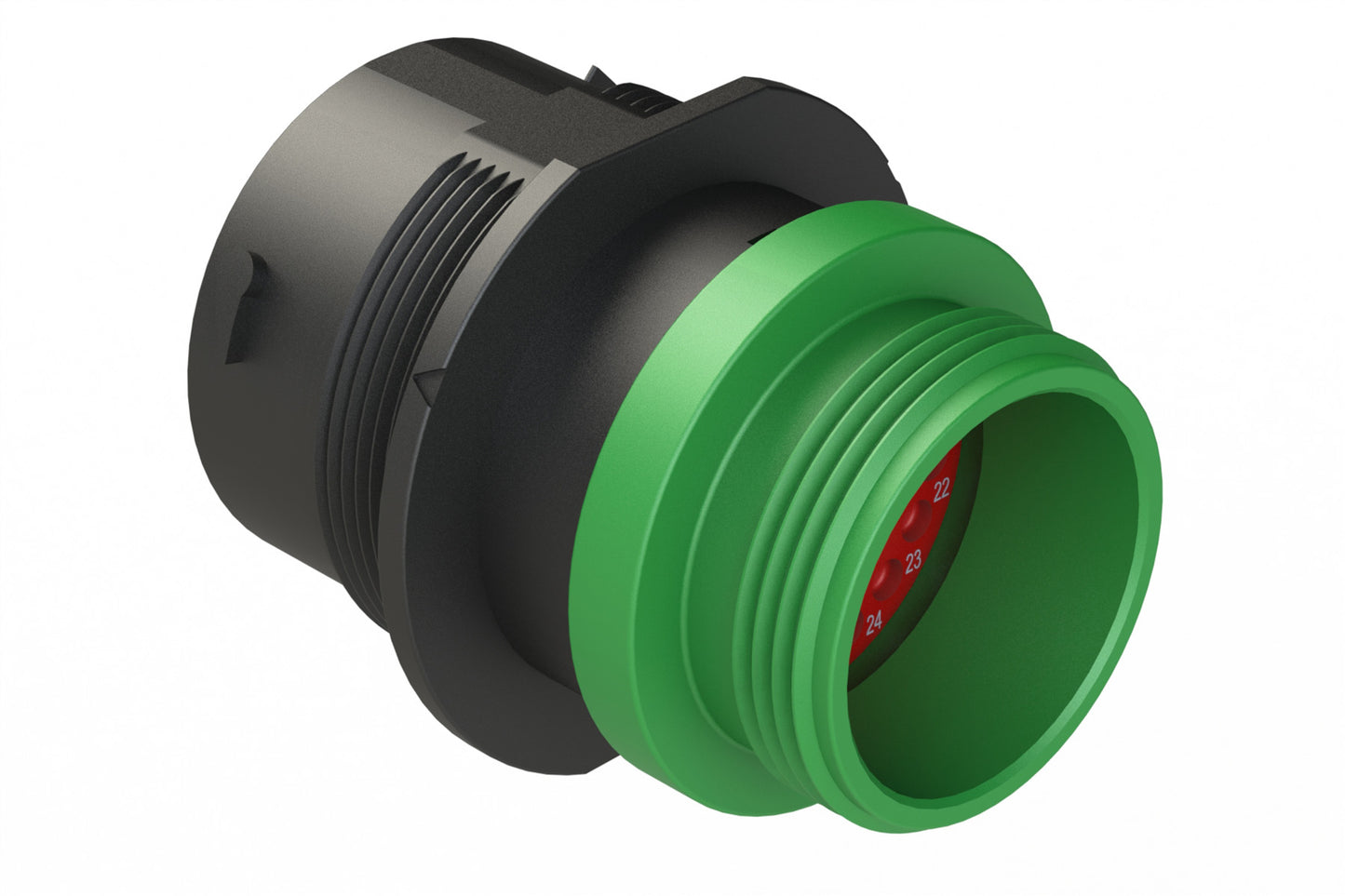 AHDP04-24-33SN-STA 33 Position Receptacle, Shell Size 24, Socket, Plastic, Normal Diameter Rear Seal, Small Thread Adapter STA (Green). HDP24-24-33SN-L015