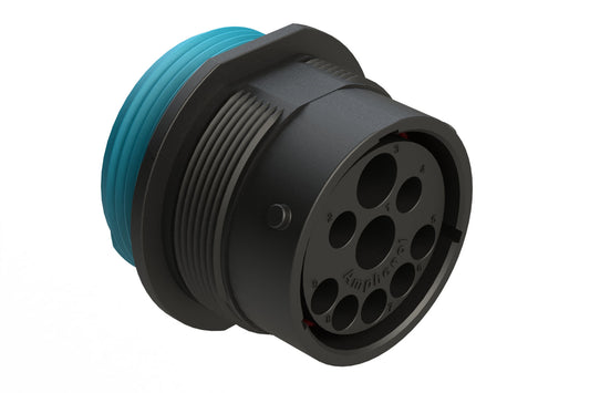 AHDP04-24-91PR-WTA 9 Position ISOBUS Receptacle, Pin, Shell Size 24, Reduced Diameter Seal (Blue Adapter), Wide Thread Adapter. HDP24-24-91PE-L024
