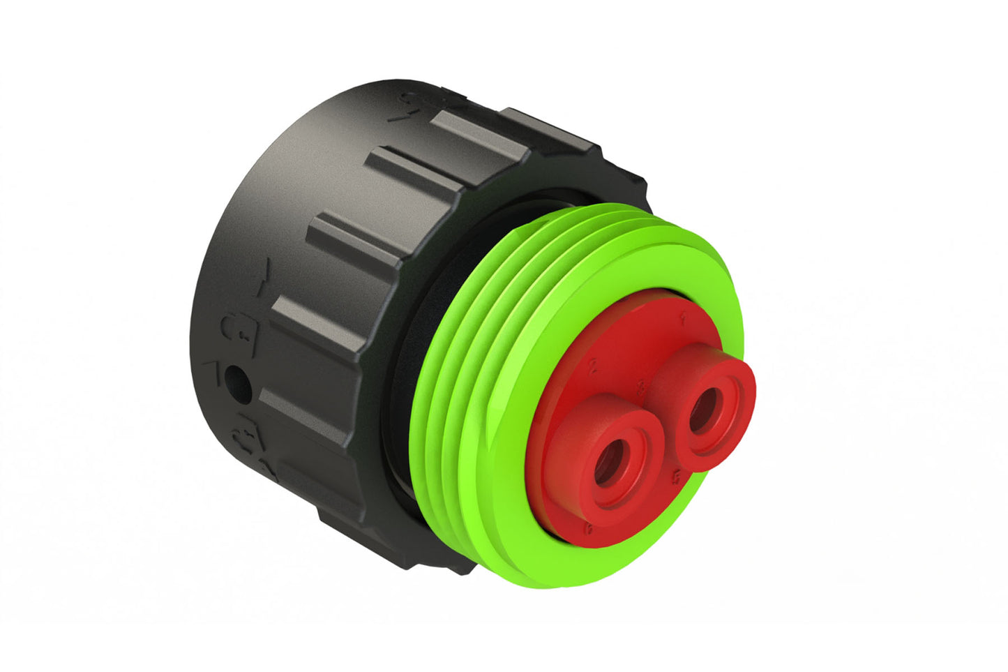 AHDP06-18-06PN-WTAC030 2 Position Plug, Pin, Shell Size 18, Normal Diameter Seal (Green Adapter), Wide Thread Adapter. HDP26-18-6PN-C030