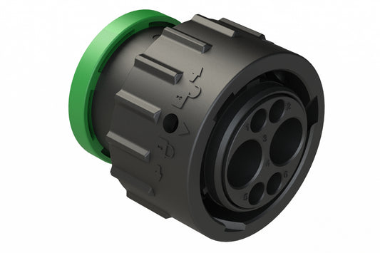 AHDP06-18-06SN-BRA 6 Position Plug Socket, Shell Size 18, Normal Diameter Seal (Green Adapter), Backshell Ring Adapter. HDP26-18-6SN-L017
