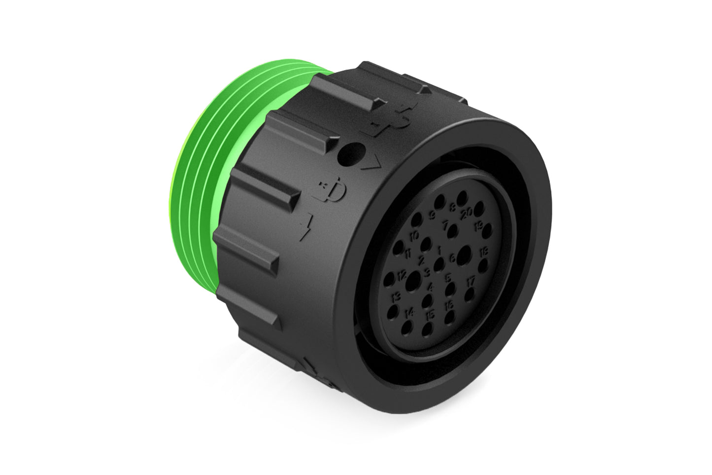 AHDP06-18-20SN-WTA 20 Position Plug, Socket, Shell Size 18, Normal Diameter Seal (Green Adapter), Wide Thread Adapter. HDP26-18-20SN-L024