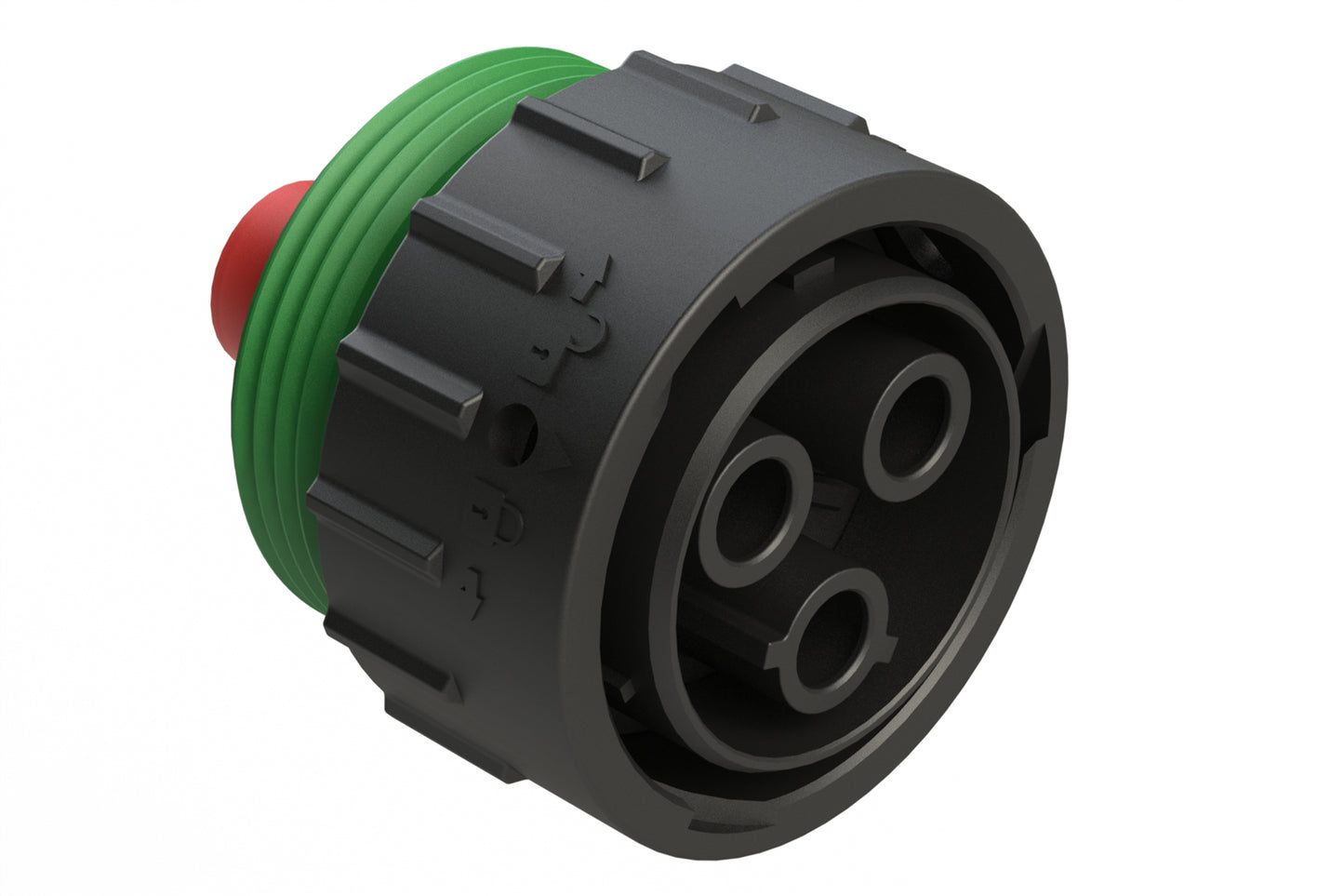AHDP06-24-03SNC-WTAC031 3 Position Plug, Socket, Shell Size 24, Keyed C, 100A, 1000V, Normal Diameter Seal (Green Adapter), Wide Thread Adapter