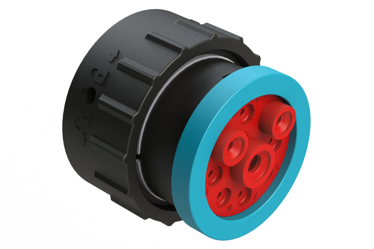 AHDP06-24-09PR-BRA 9 Position Plug, Pin, Shell Size 24, Reduced Diameter Seal (Blue Adapter), Backshell Ring Adapter. HDP26-24-9PE-L017