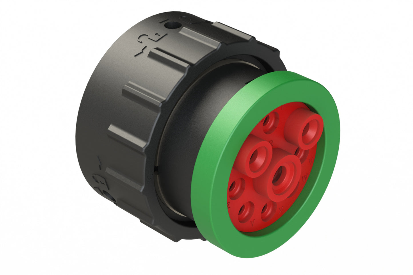 AHDP06-24-09SN-BRA 9 Position Plug, Socket, Shell Size 24, Normal Diameter Seal (Green Adapter), Backshell Ring Adapter. HDP26-24-9SN-L017
