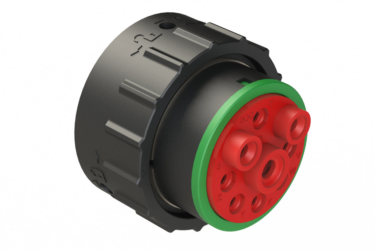 AHDP06-24-09SN-SRA 9 Position Plug, Socket, Shell Size 24, Normal Diameter Seal (Green Adapter), Smooth Ring Adapter. HDP26-24-9SN