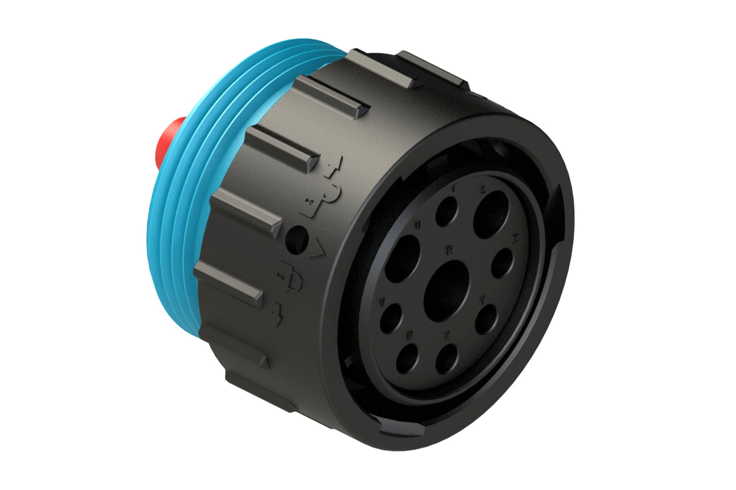 AHDP06-24-09SR-WTA 9 Position Plug, Socket, Shell Size 24, Reduced Diameter Seal (Blue Adapter), Wide Thread Adapter. HDP26-24-9SN-L024