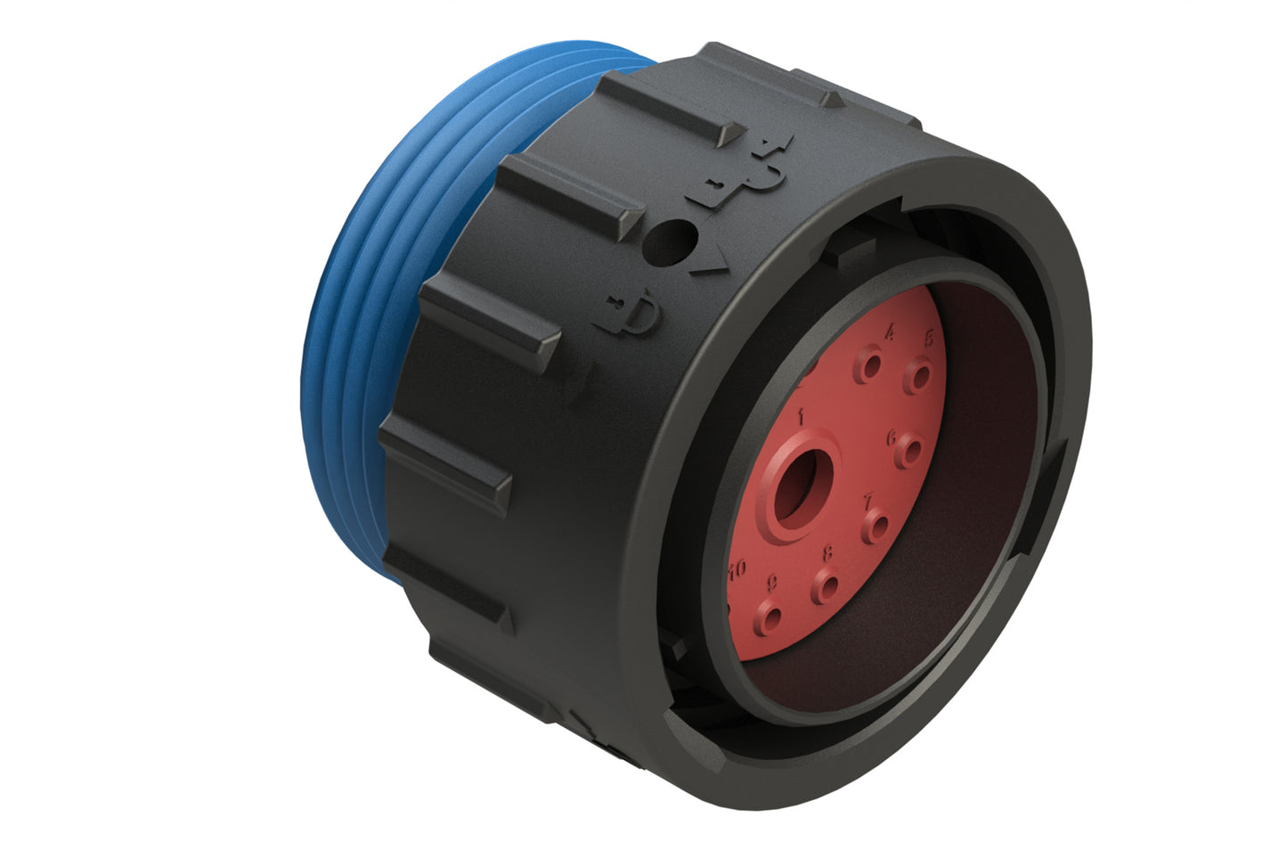 AHDP06-24-14PR-WTA 14 Position Plug, Pin, Shell Size 24, Reduced Diameter Seal (Blue Adapter), Wide Thread Adapter. HDP26-24-14PE-L024