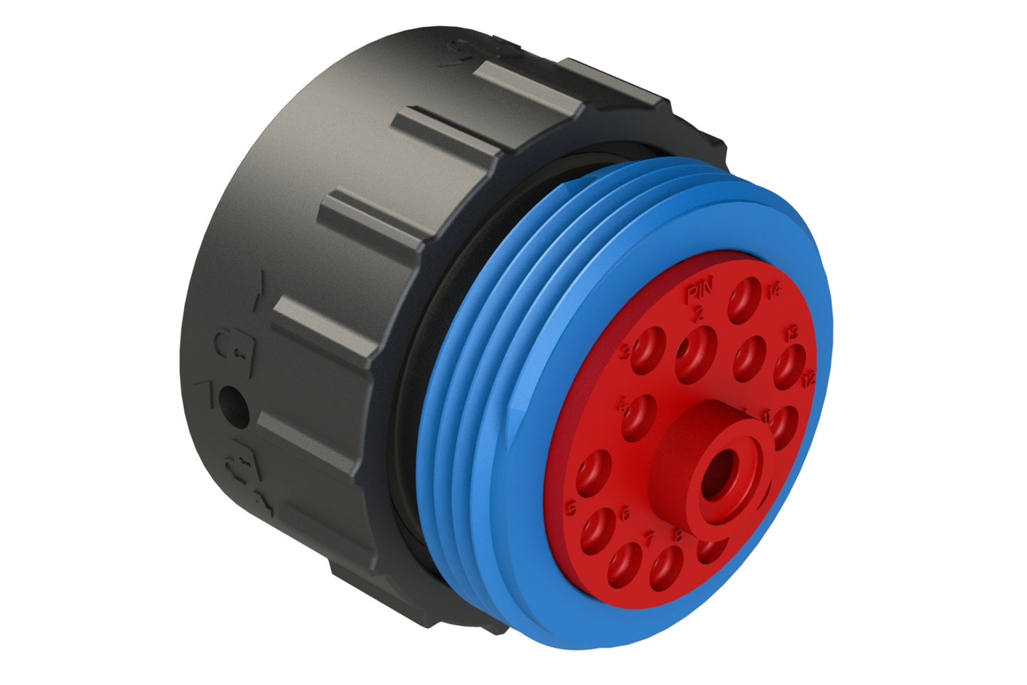 AHDP06-24-14PR-WTA 14 Position Plug, Pin, Shell Size 24, Reduced Diameter Seal (Blue Adapter), Wide Thread Adapter. HDP26-24-14PE-L024