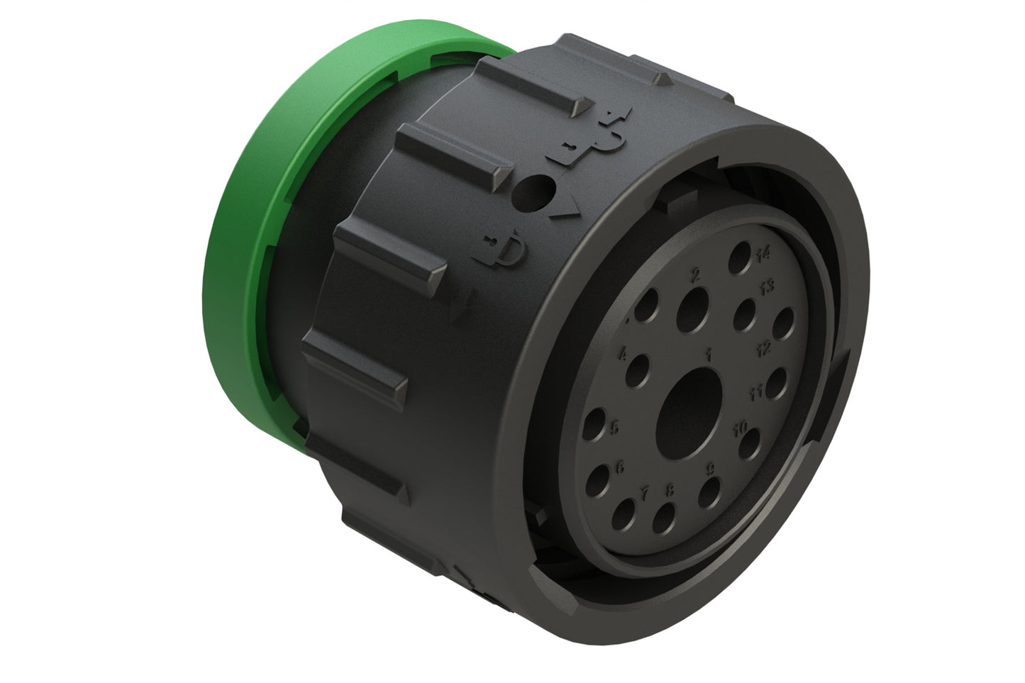 AHDP06-24-14SN-BRA 14 Position Plug, Socket, Shell Size 24, Normal Diameter Seal (Green Adapter), Backshell Ring Adapter. HDP26-24-14SN-L017