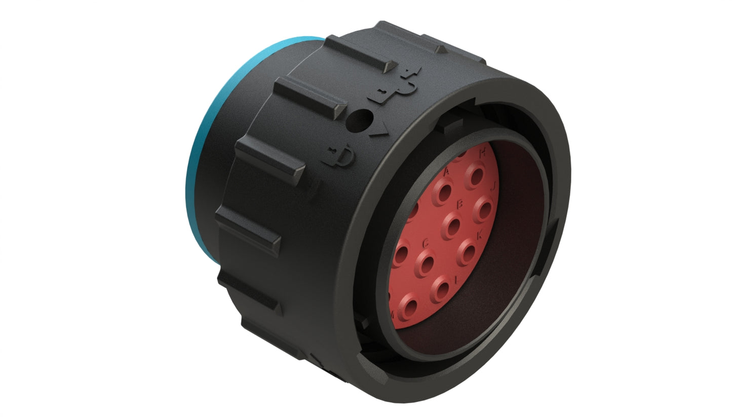 AHDP06-24-16PR-SRA 16 Position Plug, Pin, Shell Size 24, Reduced Diameter Seal (Blue Adapter), Smooth Ring Adapter. HDP26-24-16PE