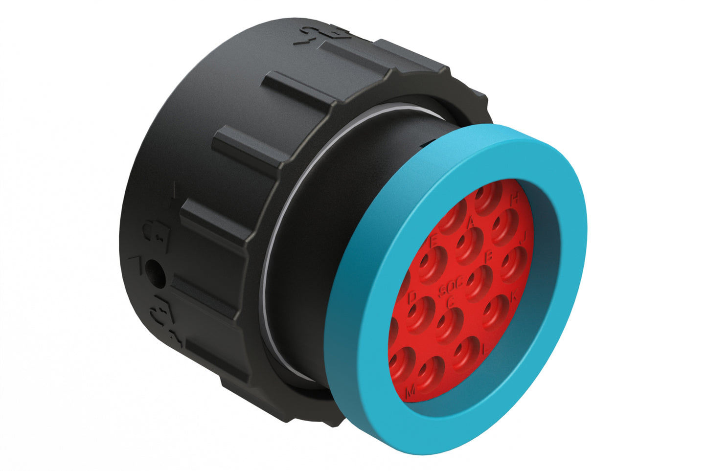 AHDP06-24-16SR-BRA 16 Position Plug, Socket, Shell Size 24, Reduced Diameter Seal (Blue Adapter), Backshell Ring Adapter. HDP26-24-16SE-L017
