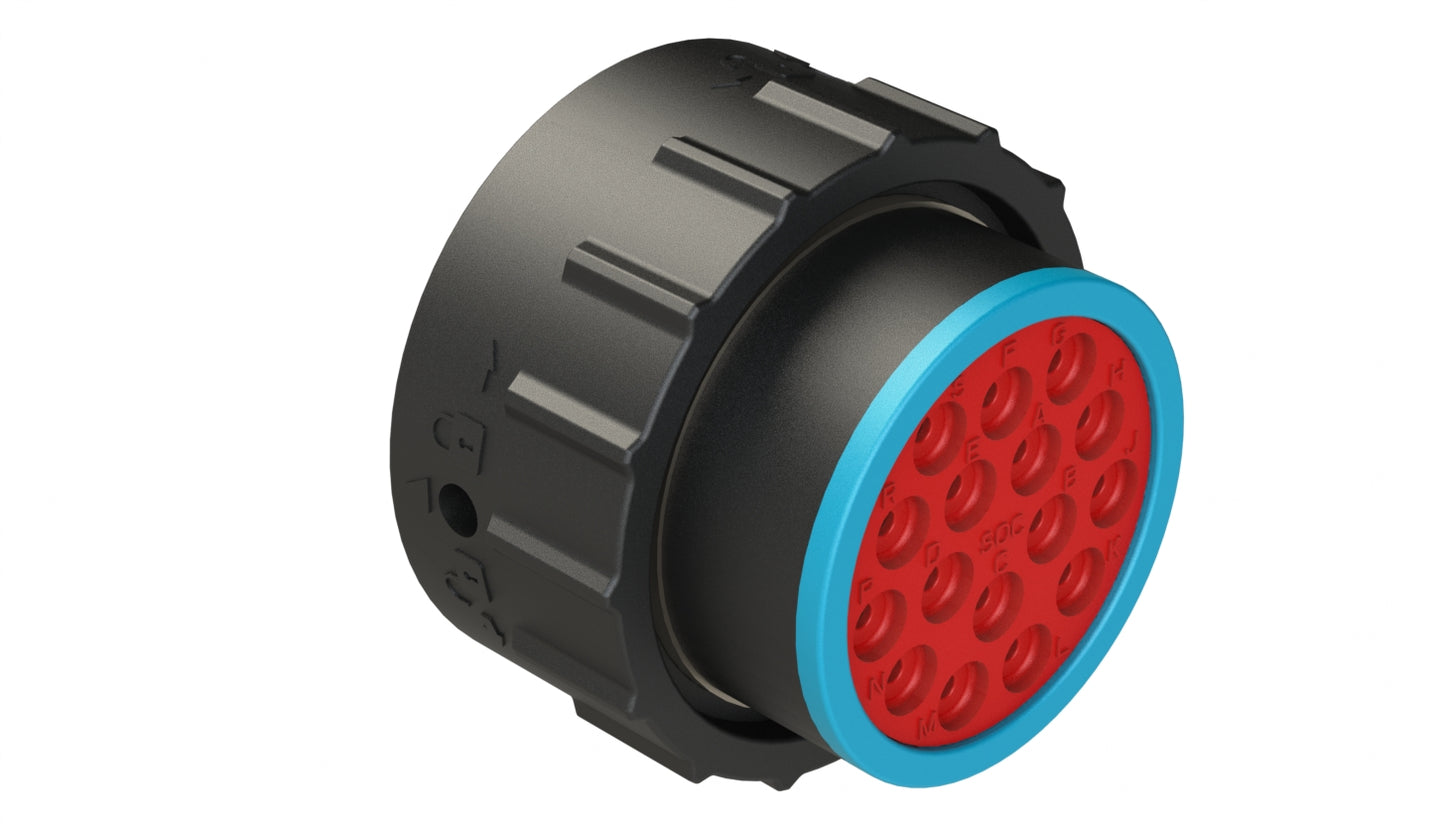 AHDP06-24-16SR-SRA 16 Position Plug, Socket, Shell Size 24, Reduced Diameter Seal (Blue Adapter), Smooth Ring Adapter. HDP26-24-16SE