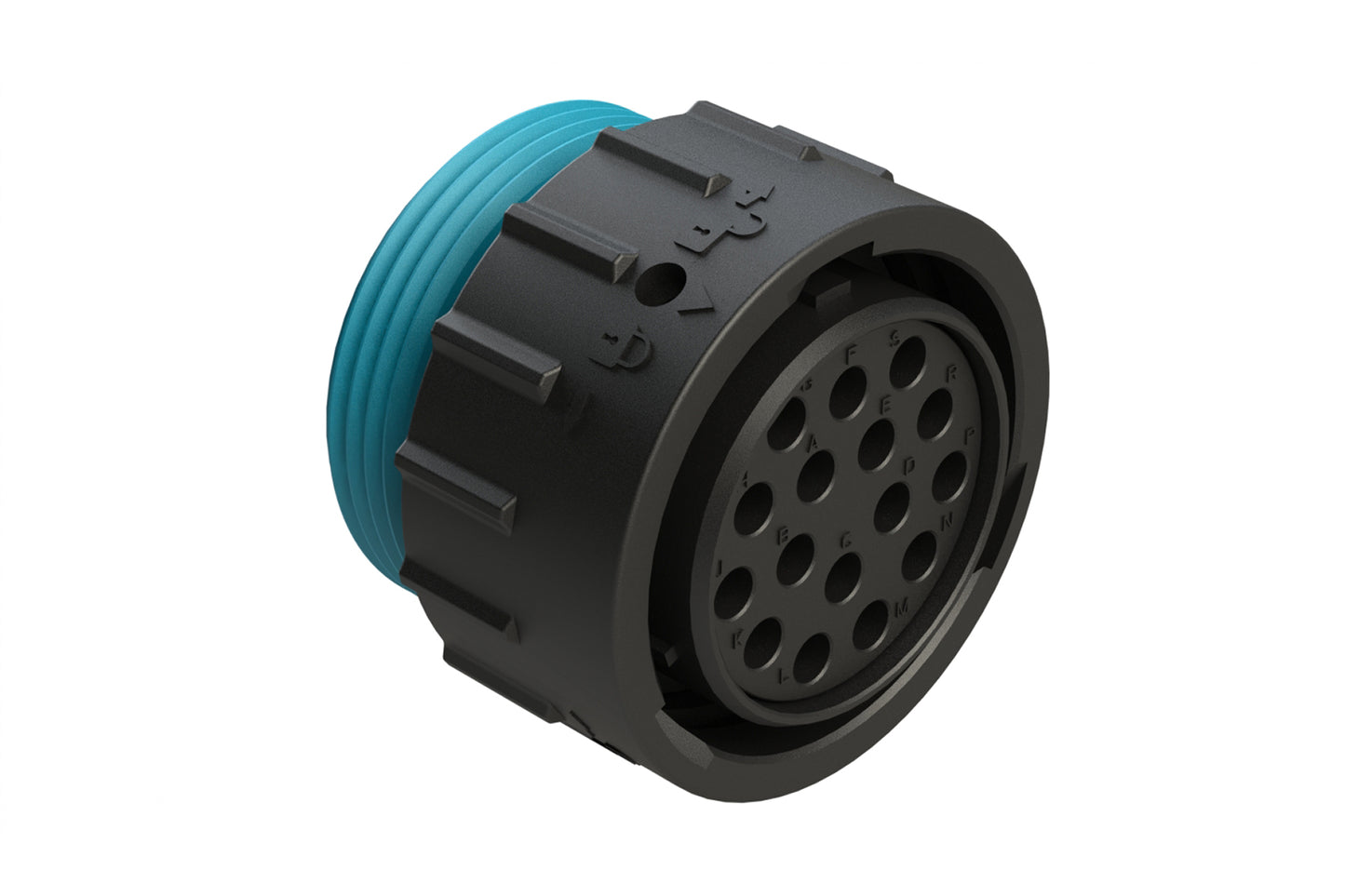 AHDP06-24-16SR-WTA 16 Position Plug, Socket, Shell Size 24, Reduced Diameter Seal (Blue Adapter), Wide Thread Adapter. HDP26-24-16SE-L024