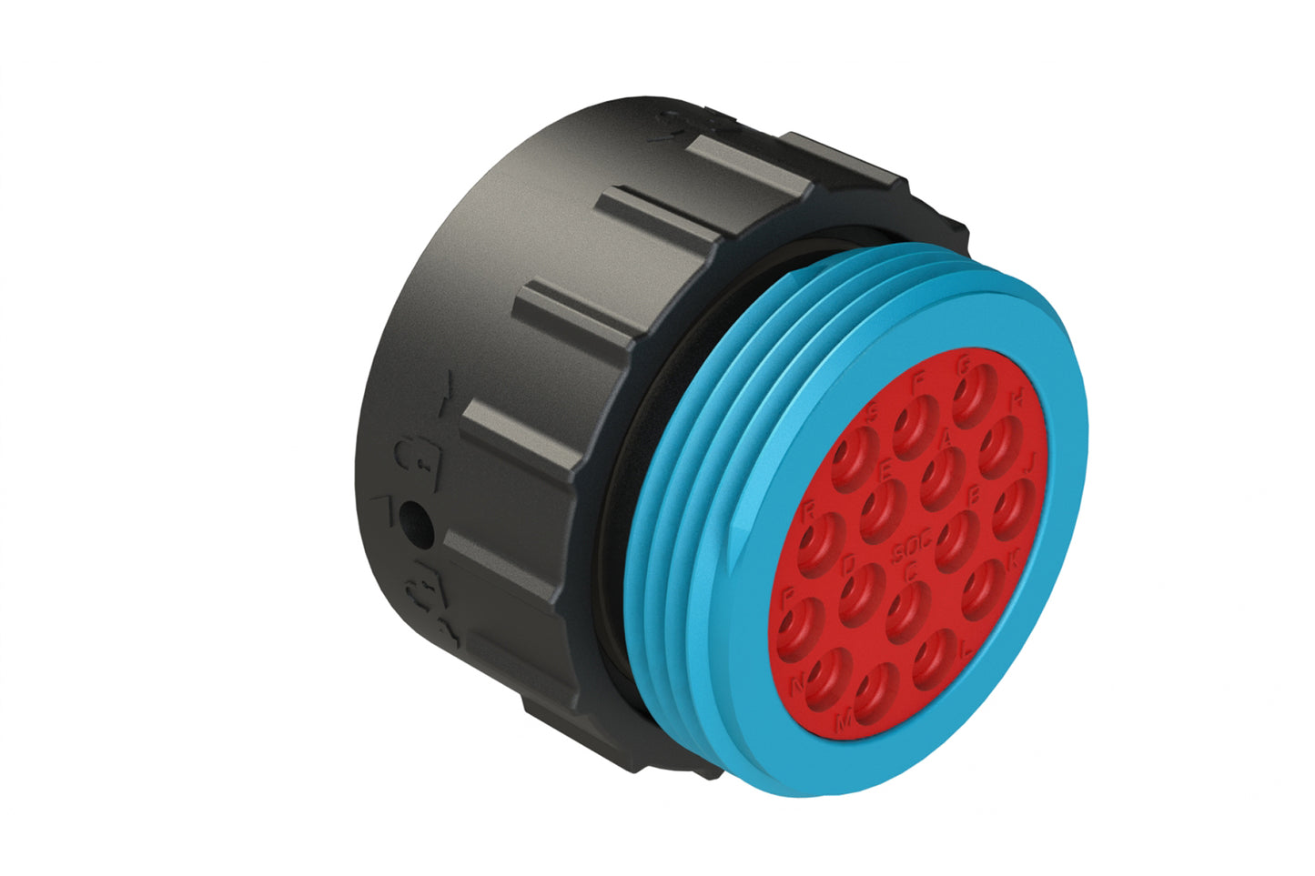 AHDP06-24-16SR-WTA 16 Position Plug, Socket, Shell Size 24, Reduced Diameter Seal (Blue Adapter), Wide Thread Adapter. HDP26-24-16SE-L024
