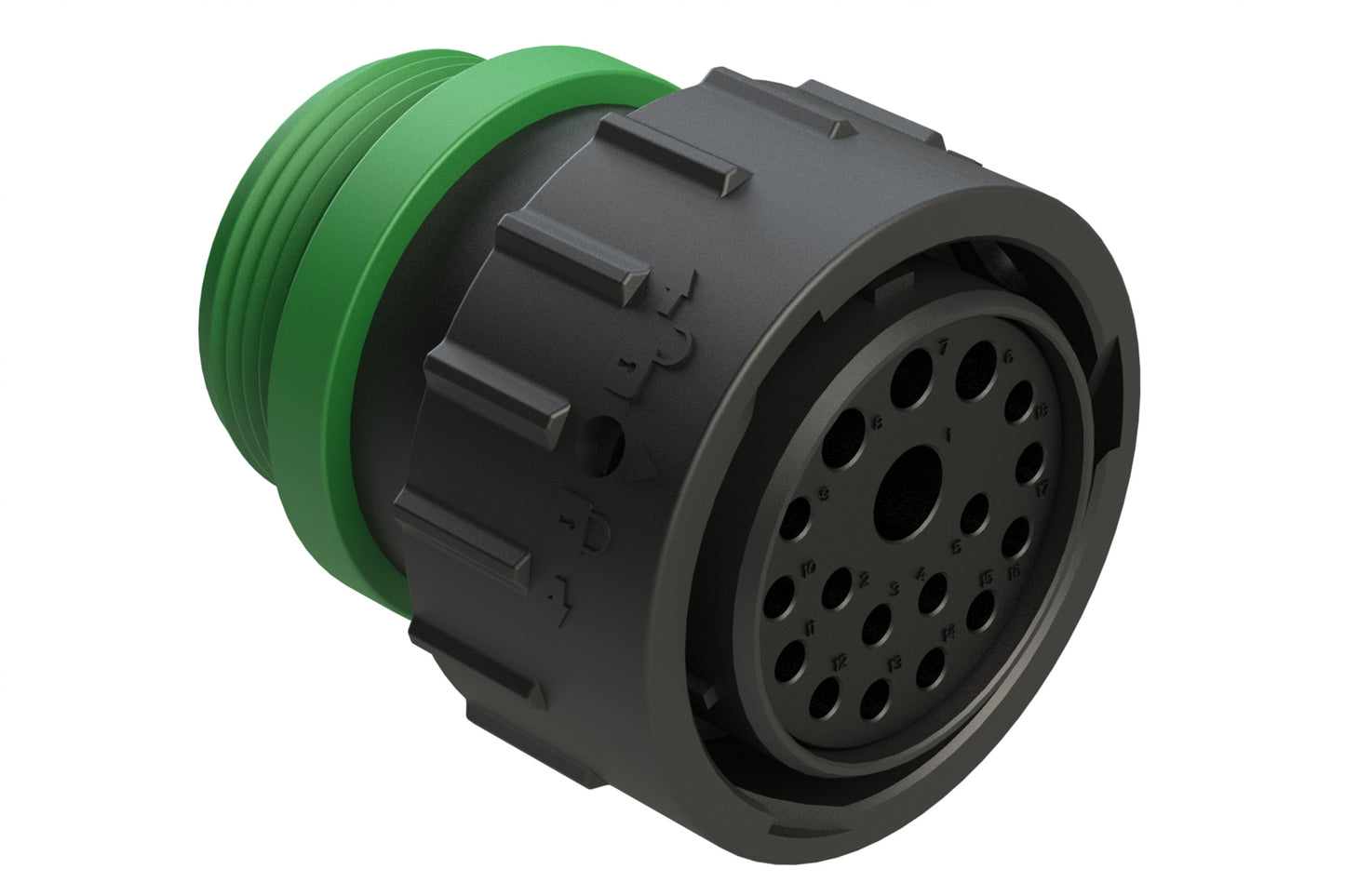 AHDP06-24-18SN-STA 18 Position Plug, Socket, Shell Size 24, Normal Diameter Seal (Green Adapter), Small Thread Adapter. HDP26-24-18SN-L015