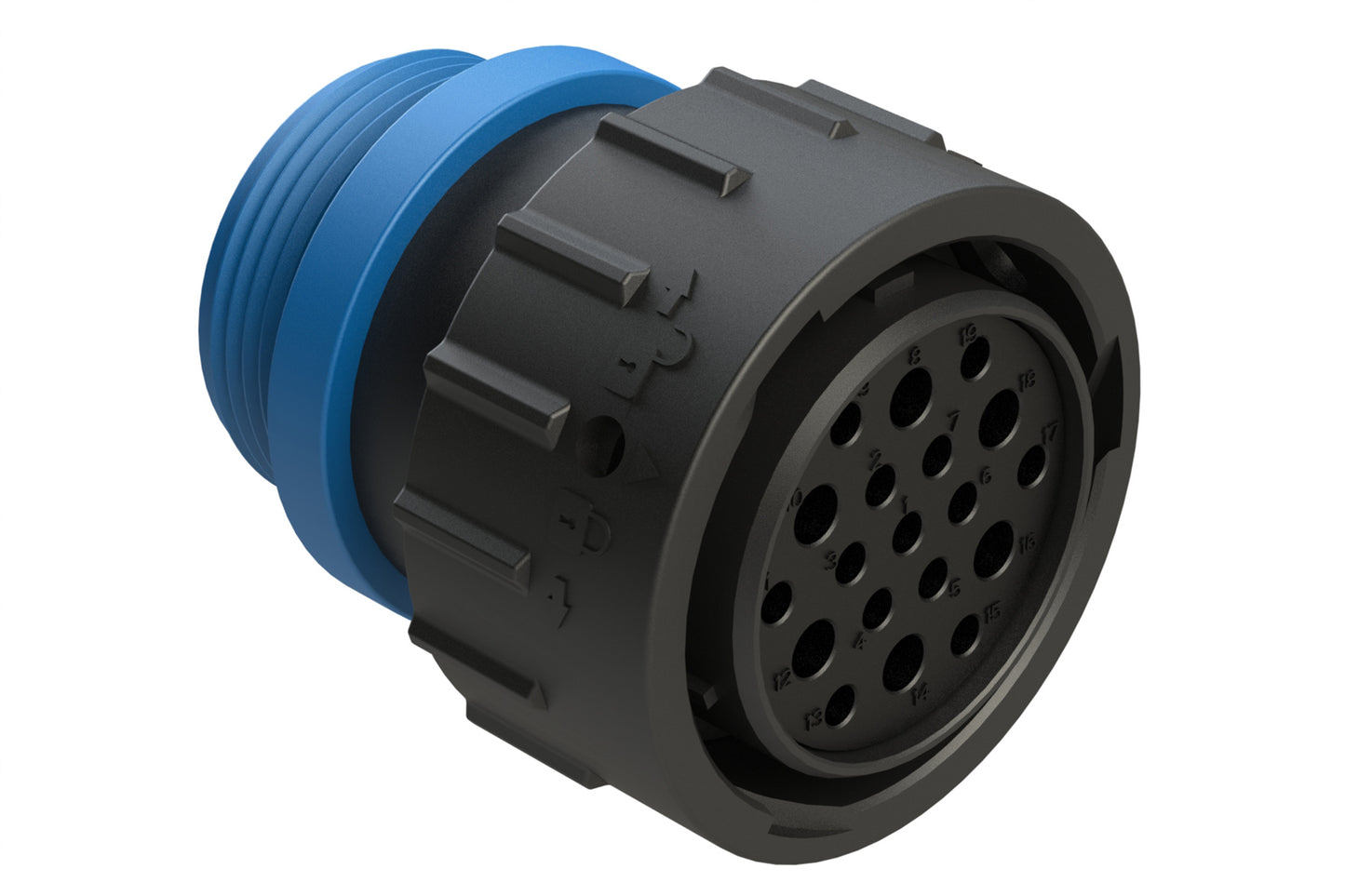 AHDP06-24-19SR-STA 19 Position Plug, Socket, Shell Size 24, Reduced Diameter Seal (Blue Adapter), Small Thread Adapter. HDP26-24-19SE-L015