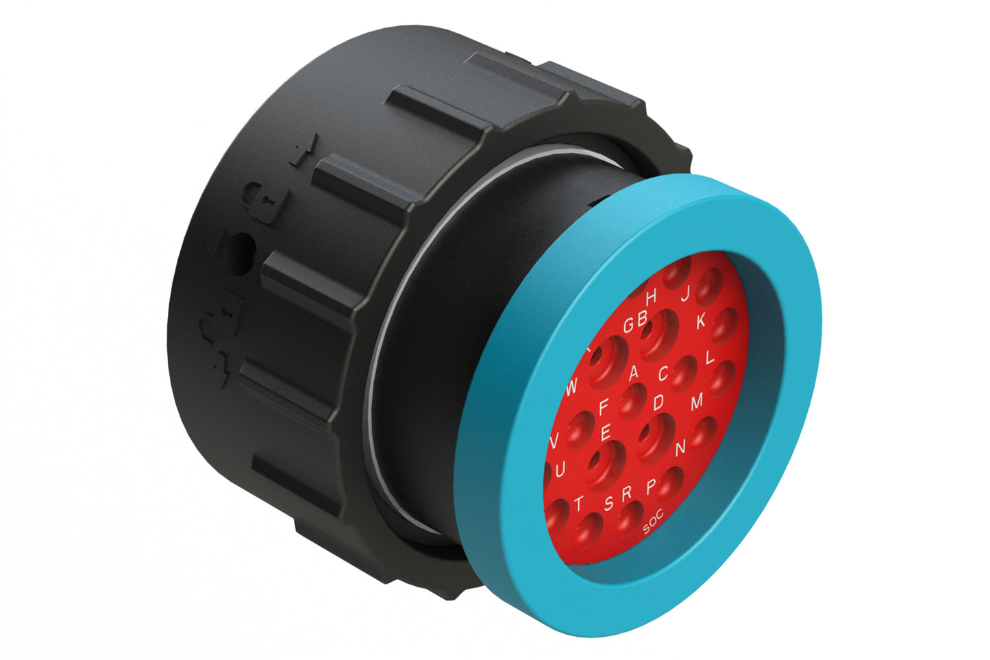 AHDP06-24-21SR-BRA 21 Position Plug, Socket, Shell Size 24, Reduced Diameter Seal (Blue Adapter), Backshell Ring Adapter. HDP26-24-21SE-L017