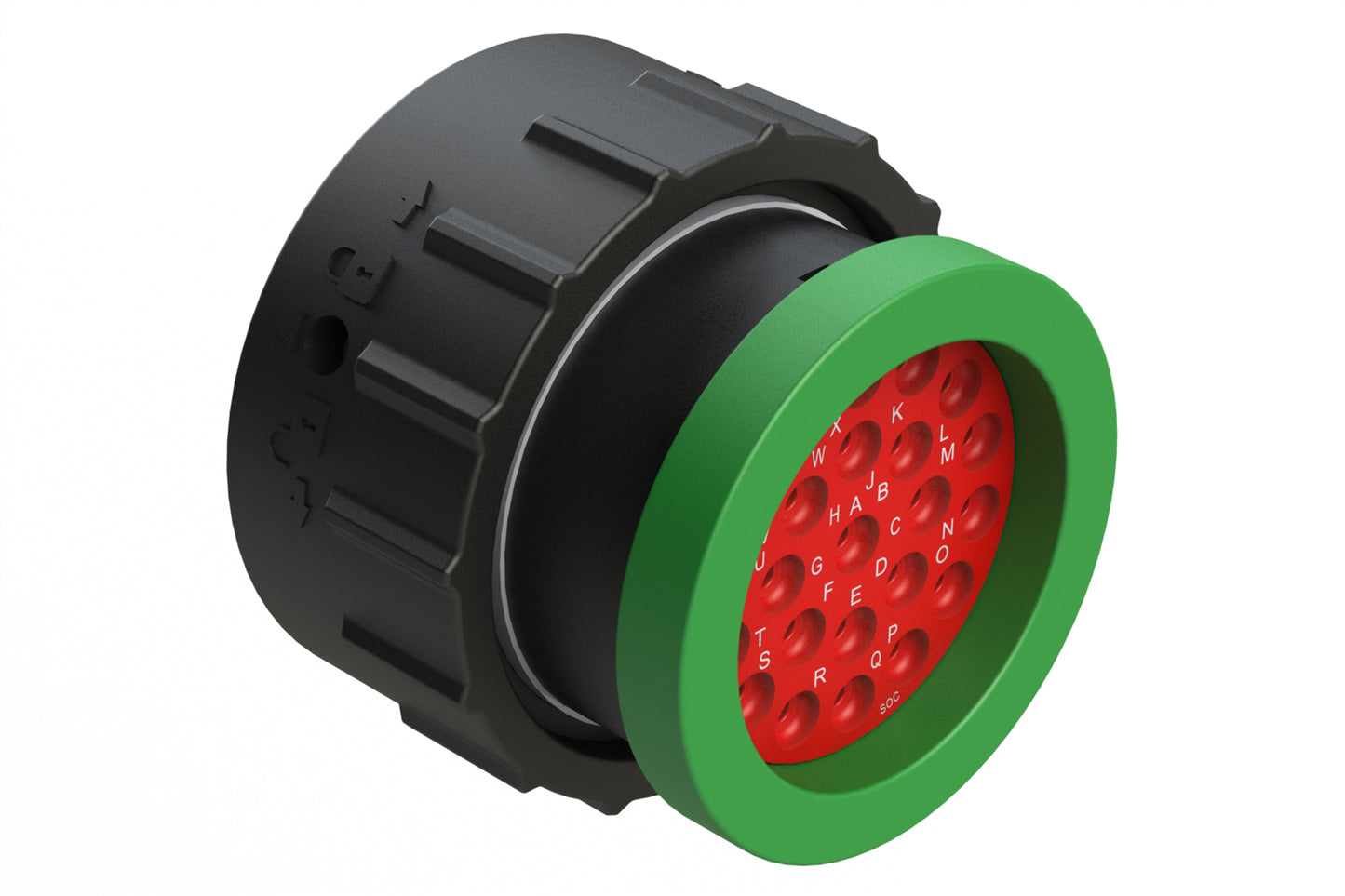 AHDP06-24-23SN-BRA 23 Position Plug, Socket, Shell Size 24, Normal Diameter Seal (Green Adapter), Backshell Ring Adapter. HDP26-24-23SN-L017