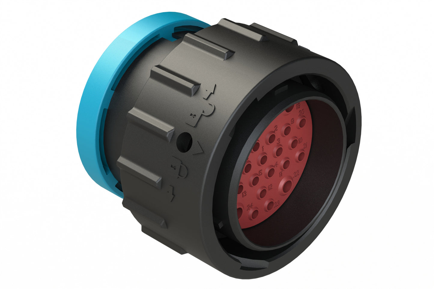 AHDP06-24-27PR-BRA 27 Position Plug, Pin, Shell Size 24, Reduced Diameter Seal (Blue Adapter), Backshell Ring Adapter