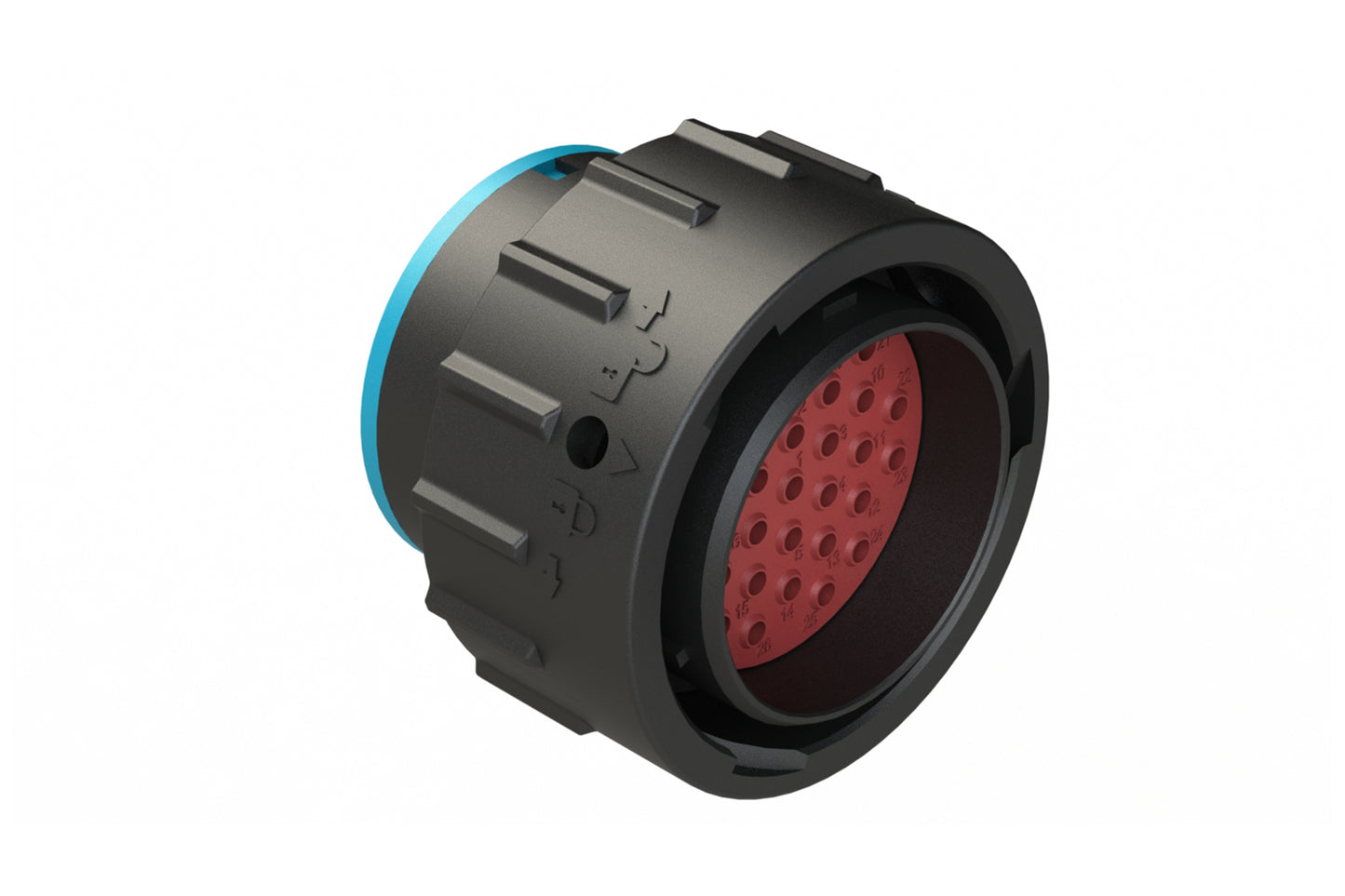 AHDP06-24-31PR-SRA 31 Position Plug, Pin, Shell Size 24, Reduced Diameter Seal (Blue Adapter), Smooth Ring Adapter. HDP26-24-31PE