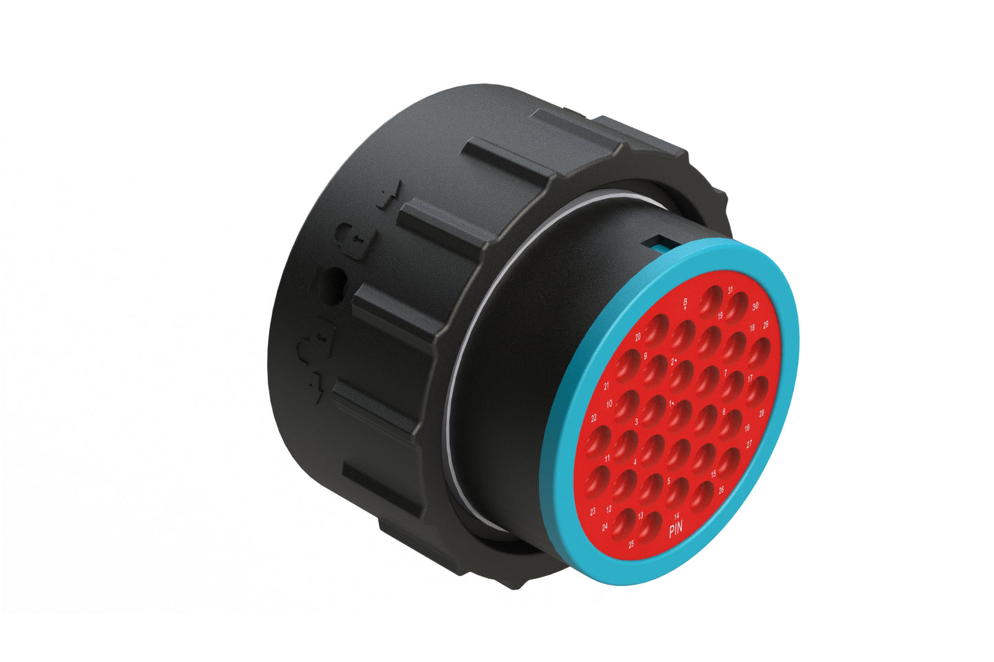AHDP06-24-31PR-SRA 31 Position Plug, Pin, Shell Size 24, Reduced Diameter Seal (Blue Adapter), Smooth Ring Adapter. HDP26-24-31PE