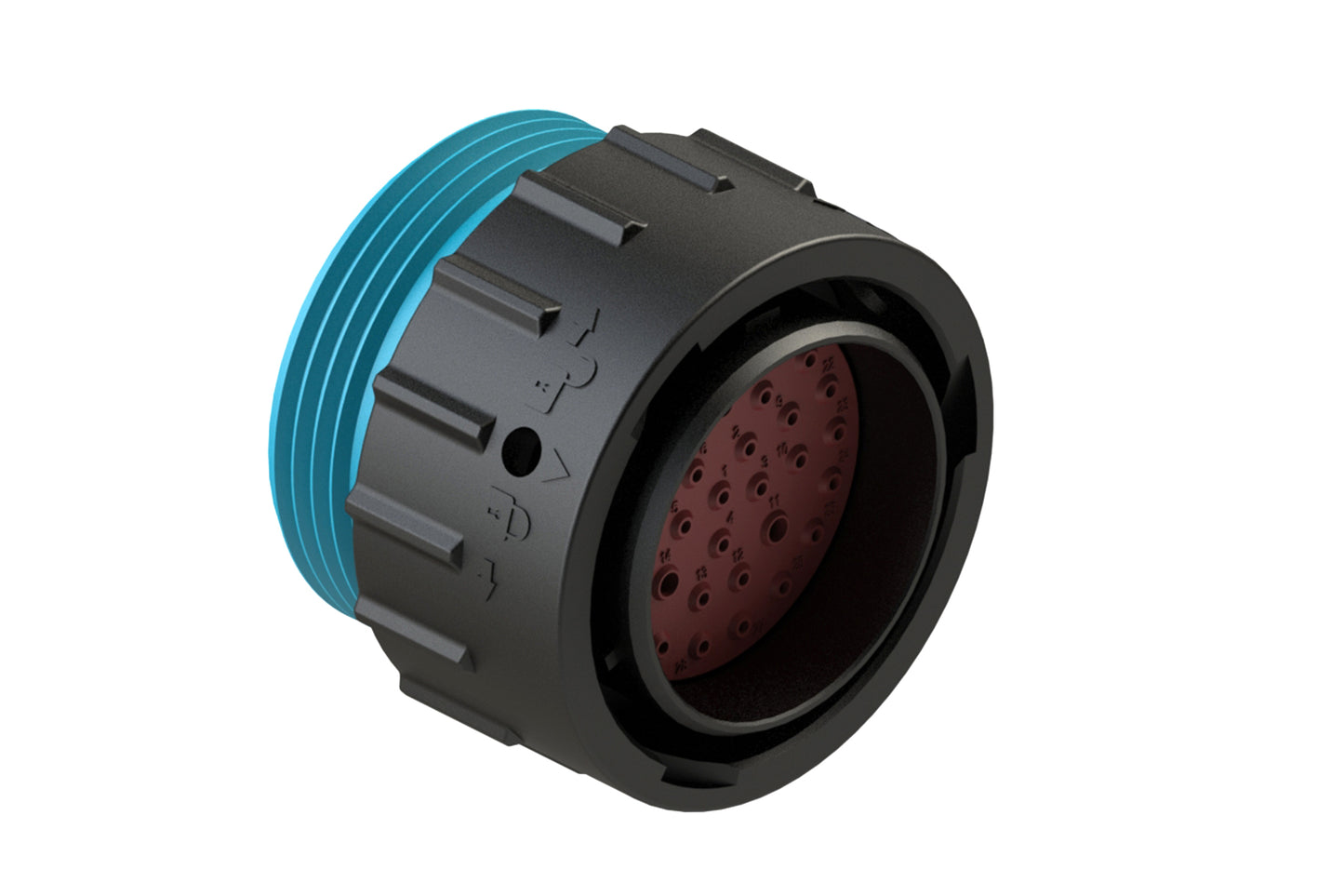 AHDP06-24-35PR-WTA 35 Position Plug, Pin, Shell Size 24, Reduced Diameter Seal (Blue Adapter), Wide Thread Adapter. HDP26-24-35PN--L024