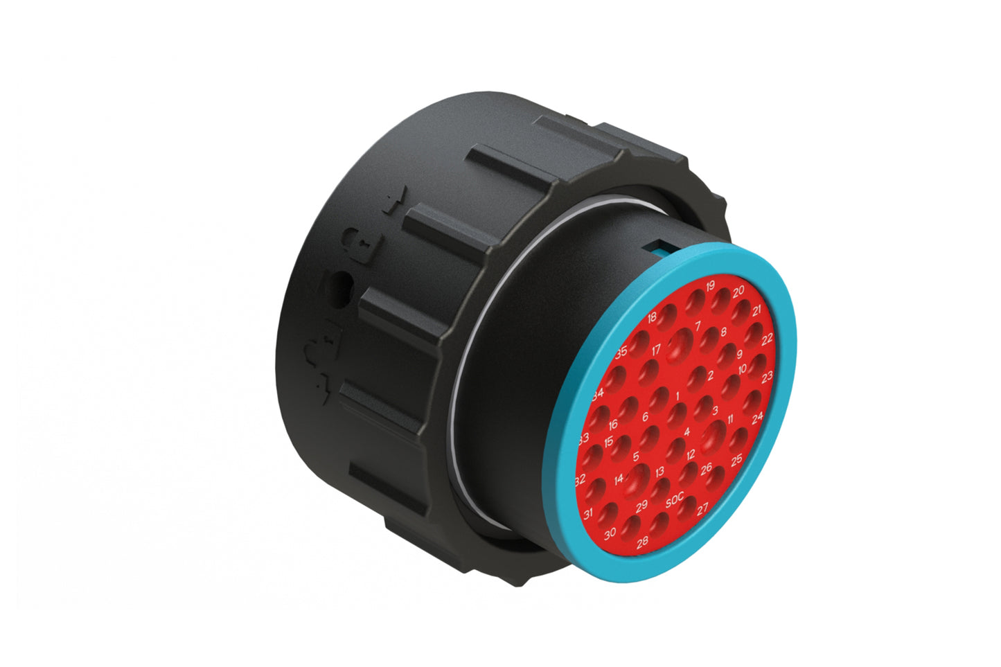 AHDP06-24-35SR-SRA 35 Position Plug, Socket, Shell Size 24, Reduced Diameter Seal (Blue Adapter), Smooth Ring Adapter. HDP26-24-35SE