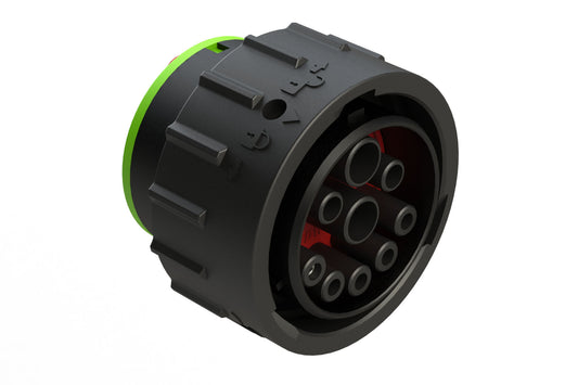 AHDP06-24-91SN-SRA 9 Position ISOBUS Plug, Socket, Shell Size 24, Normal Diameter Seal (Green Adapter), Smooth Ring Adapter (SRA). HDP26-24-91SN