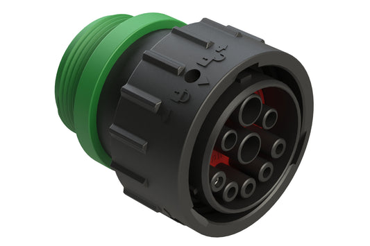 AHDP06-24-91SN-STA 9 Position Plug, Socket, ISOBUS, Shell Size 24, Normal Diameter Seal (Green Adapter), Small Thread Adapter