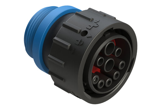 AHDP06-24-91SR16-STA 9 Position Plug, Socket, ISOBUS, Shell Size 24, Reduced Diameter Seal (Blue Adapter), Small Thread Adapter