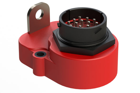 AHDPHB04-24-16P-RED-CN 16 Position Receptacle, Shell Size 24, Bussed, Potted, Red