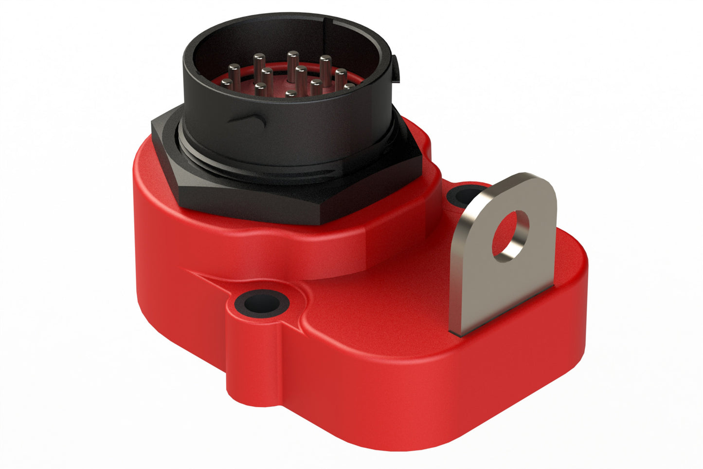 AHDPHB04-24-16P-RED-CN 16 Position Receptacle, Shell Size 24, Bussed, Potted, Red