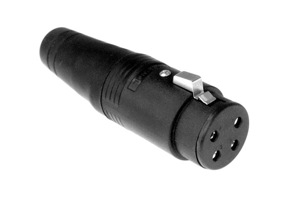 AP-4-11 4 Pole Female Loudspeaker Cable Connector,Thermoplastic Shell,Machined Contacts, Black Finish