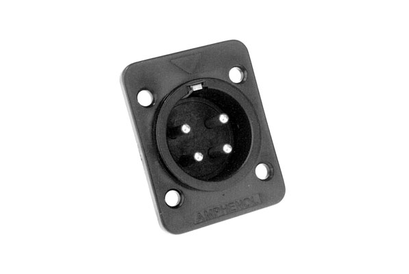 AP-6-22 6 PoleMale Loudspeaker ChassisMount,,Thermoplastic Shell, Rectangular Flange, Black Finish