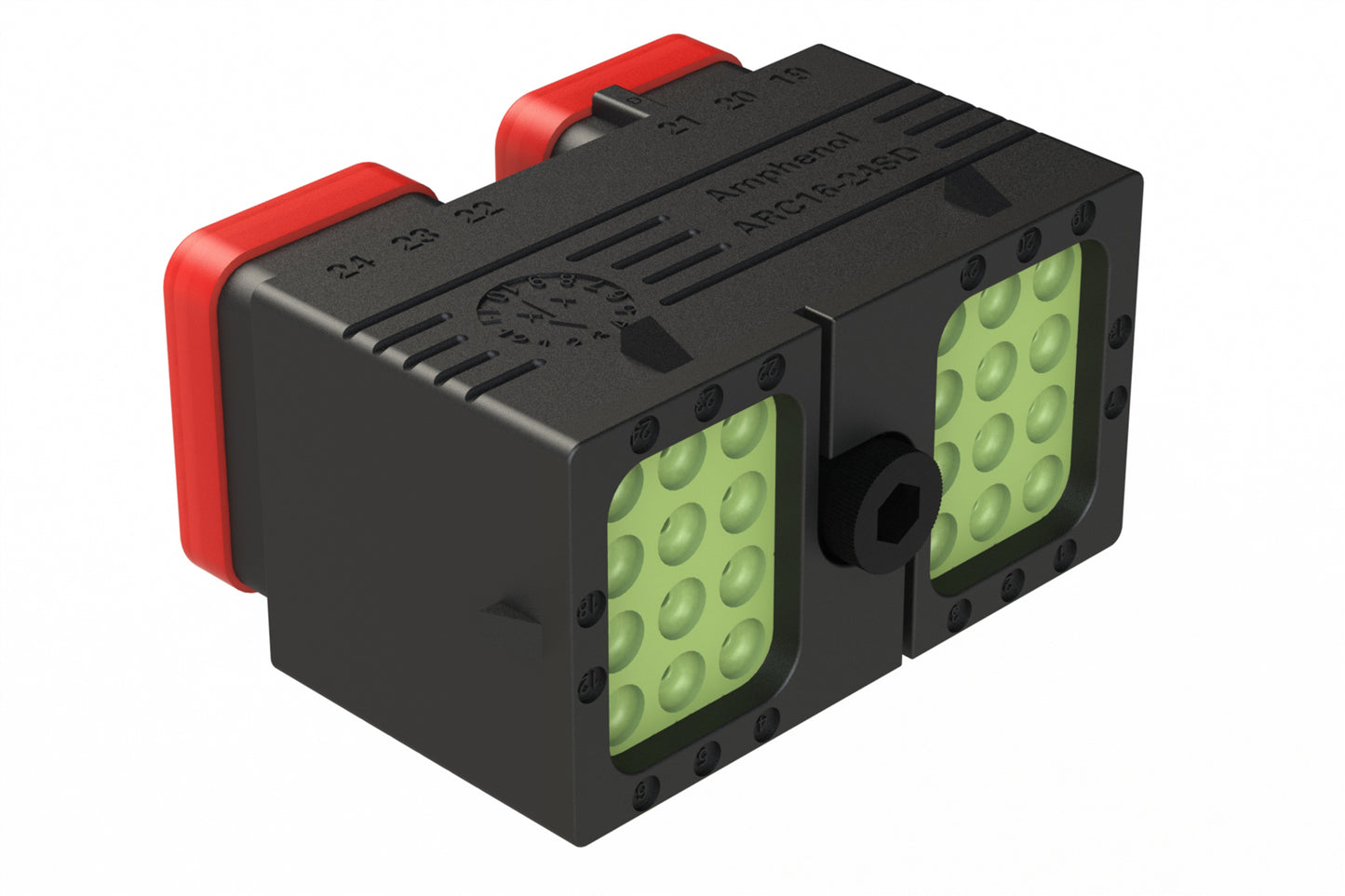 ARC16-24SDR-P013 24 Position Plug, Socket Contact, Size 16, Jackscrew, Bonded Front Seal, Keyed D, Reduced Diameter Rear Seal. DRC16-24SDE-P013