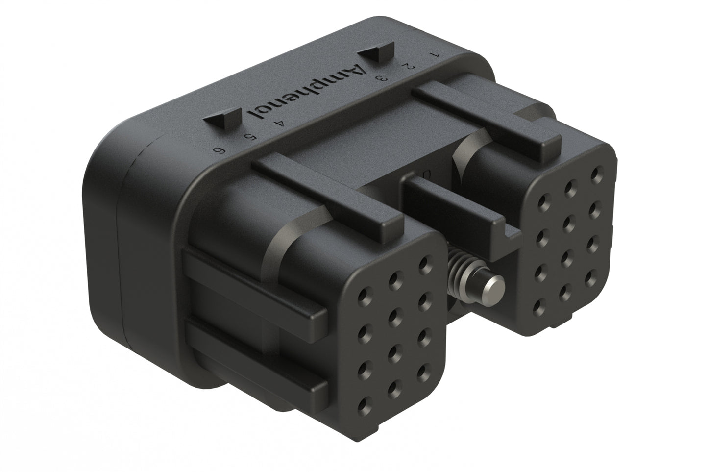 ARC26-24SD 24 Position Plug, Size 20 Socket Contacts, Jackscrew, Bonded Front Seal, Keyed D, Black. DRC26-24SD