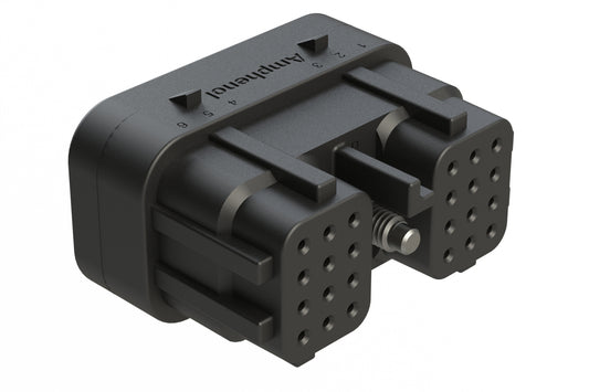 ARC26-24SD 24 Position Plug, Size 20 Socket Contacts, Jackscrew, Bonded Front Seal, Keyed D, Black. DRC26-24SD