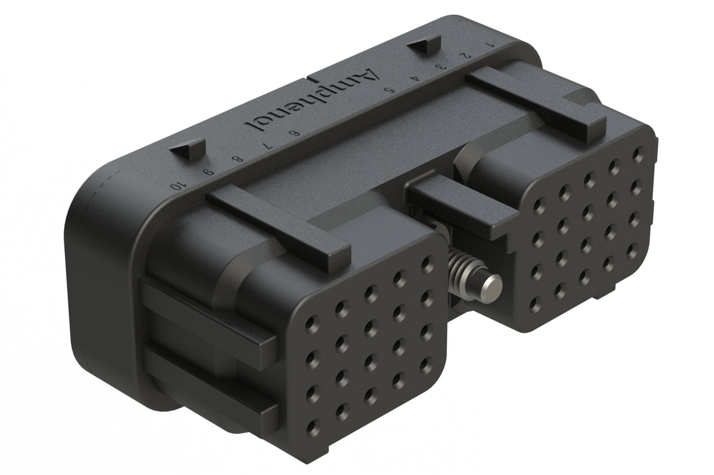 ARC26-40SB 40 Position Plug, Size 20 Socket Contacts, Jackscrew, Bonded Front Seal, Keyed B, Black. DRC26-40SB
