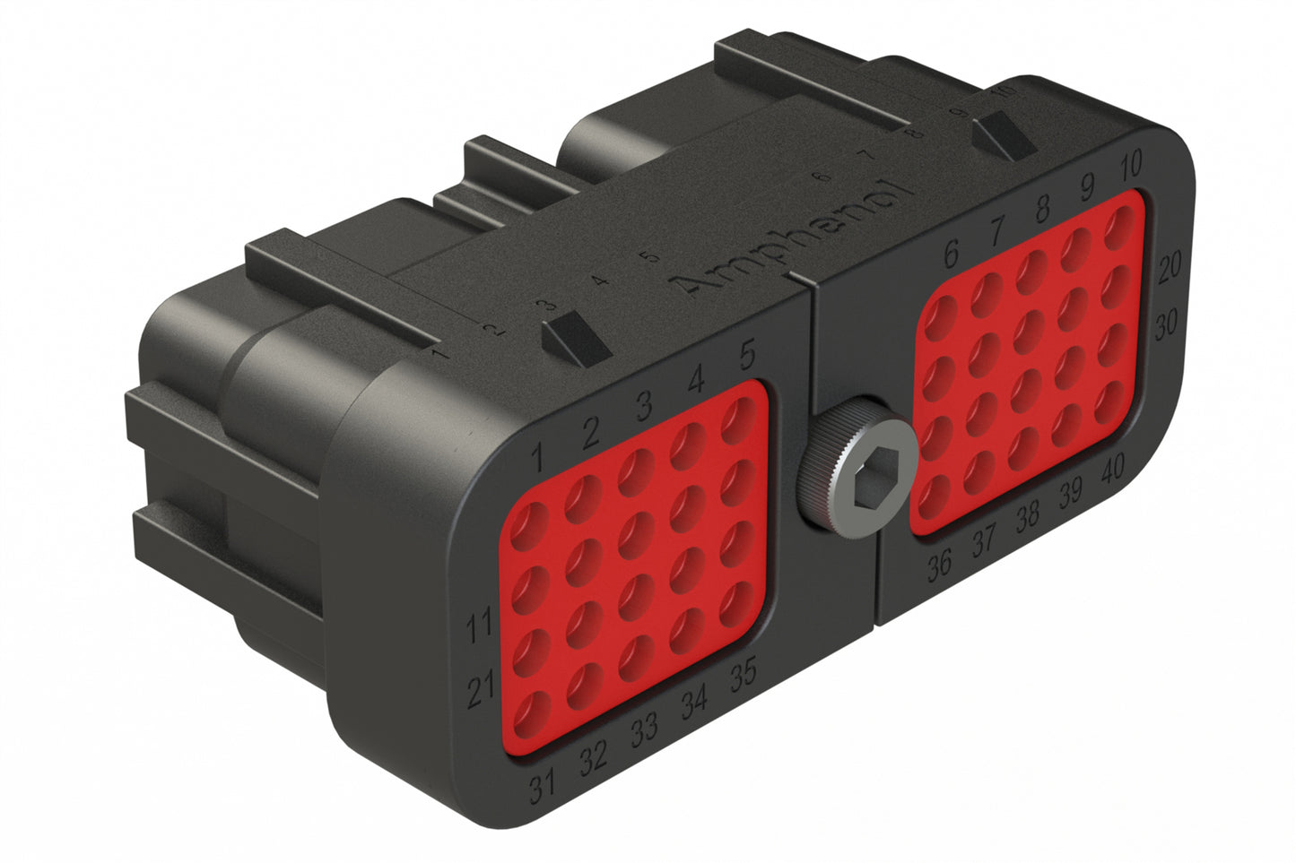 ARC26-40SD 40 Position Plug, Size 20 Socket Contacts, Jackscrew, Bonded Front Seal, Keyed D, Black. DRC26-40SD