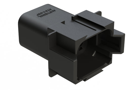 AT04-08PA-BLK 8-Way Receptacle, Male Connector with A Position Key, Black. DT04-08PA-E004