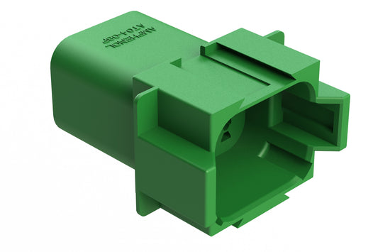 AT04-08PA-GRN 8-Way Receptacle, Male Connector with A Position Key, Green