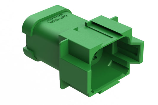 AT04-08PA-MMGRN 8-Way Receptacle, Green Male Connector with A Position Key, Reduced Diameter Seal (E-Seal) and End Cap