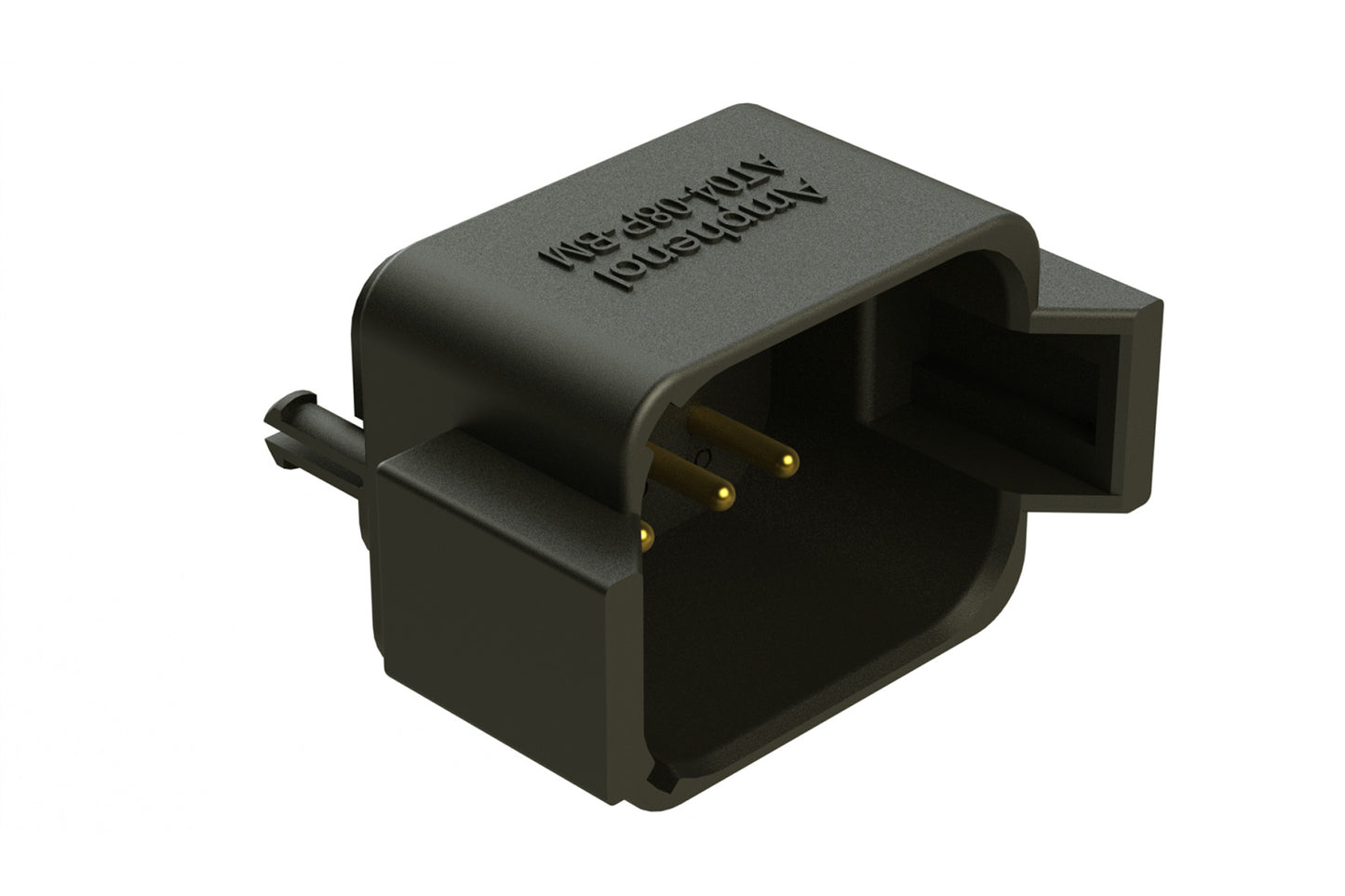 AT04-08PB-BM01 8 Position PCB Flangeless (Snap Fit) Board Mount Receptacle, Pin, Gold plated Contacts Included, No Potting, Black