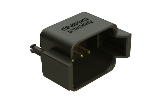 AT04-08PB-BM02 8 Position PCB Flangeless (Snap Fit) Board Mount Receptacle, Pin, Gold Plated Contacts Included, Potting, Black