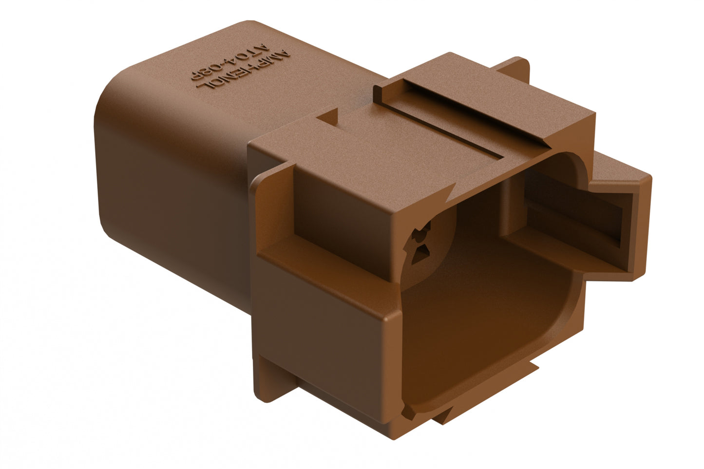 AT04-08PB-BRN 8-Way Receptacle, Male Connector with B Position Key, Brown