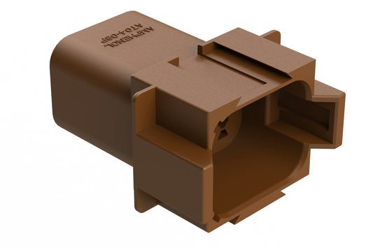 AT04-08PB-BRN 8-Way Receptacle, Male Connector with B Position Key, Brown
