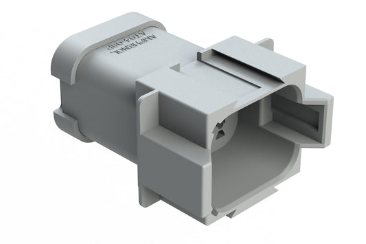 AT04-08PB-ECGRY 8-Way Receptacle, Male Connector with B Position Key and End Cap, Grey